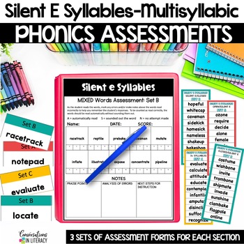 Preview of Long Vowel Silent E Reading Intervention Phonics Assessments & Student Data