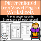 Long Vowel Silent e Worksheets for Word Work {DIFFERENTIATED}