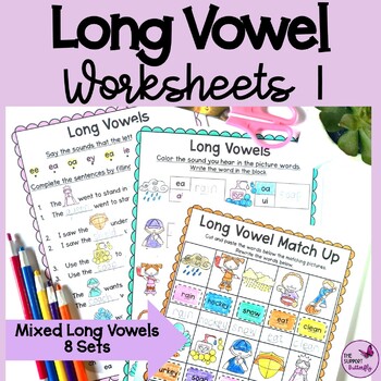 Mixed Long Vowel Worksheets by The Support Butterfly | TPT