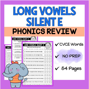 Preview of Long Vowel Sounds, Long Vowels Silent E (Long A, I, O, U) CVCe Phonics Review