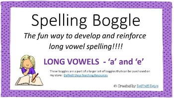 Preview of Long Vowel Spelling Boggles Taster