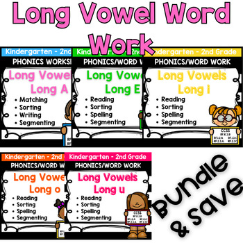 Preview of Long Vowel Spelling Pattern Practice/Word Work - No Prep Printables
