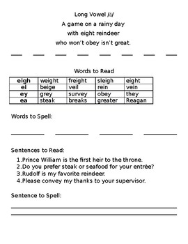 Preview of Long Vowel Spelling Patterns