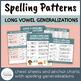 Long Vowel Spelling Patterns - Spelling Generalizations Charts for Long ...