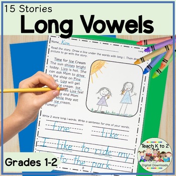 Preview of Long Vowel Stories for Grades 1-2 Literacy Centers/Decodable Phonics Stories