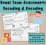 Long Vowel Team Assessments Reading and Spelling Tests K-2