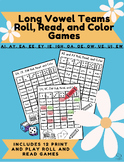 Long Vowel Team Roll & Read Game AI, AY, EE, EA, EY, OW, O