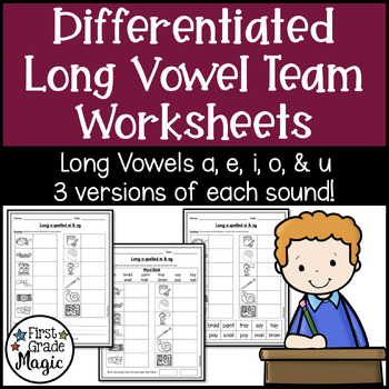 long vowel team worksheets for word work differentiated tpt