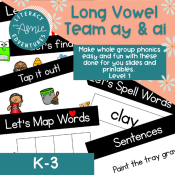 Preview of Long Vowel Team ay & ai Phonics Slides- Science of Reading