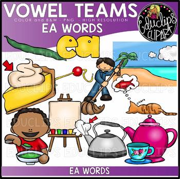 Preview of Long E Vowel Team - 'ea' - Clip Art Bundle {Educlips Clipart}