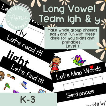 Preview of Long Vowel Team igh & y Phonics Slides- Science of Reading