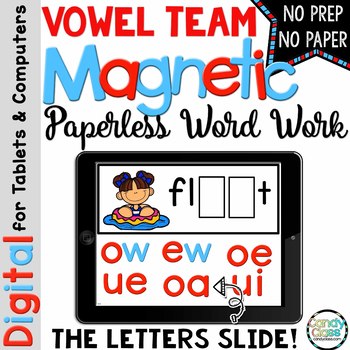 Preview of Long Vowel Teams Digital Word Work Phonics Game Activities Reading ELA Practice