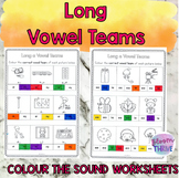 Long Vowel Teams NO-PREP Colour the sound Worksheets
