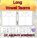 Long Vowel Teams NO-PREP Cut and Paste Worksheets