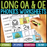 Long Vowel Teams Worksheets & Activities OA & OE  - Long O