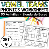 Long Vowel Teams Phonics Worksheets - AI AY EA EE IE IGH Y