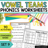 Long Vowel Teams Worksheets - AI AY EA EE IE IGH Y OA OE OW UE UI EW