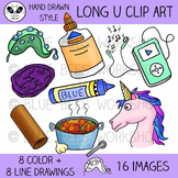 Long U Clip Art - 16 Pieces