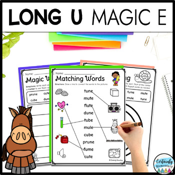 Magic e Read and Reveal long 'u' vowel sound Word Cards