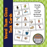 Long Vowel- Vowel Team Cloze Task Cards | Clip Cards 