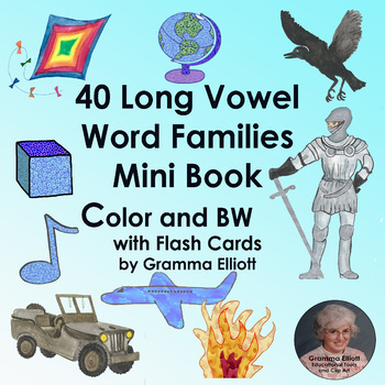 Preview of Long Vowel Word Family Mini Book - Color and BW Printables