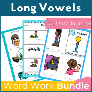 Preview of Long Vowel Word Family Word Work and Activities Mega Bundle