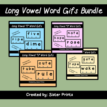 Preview of Long Vowel Word Gifs Bundle