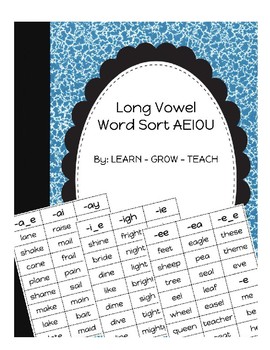 Preview of Long Vowel Word Sort - Partner Game - A, E, I, O, U