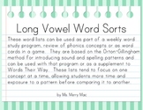 Long Vowel Word Sorts | Orton-Gillingham Spelling List