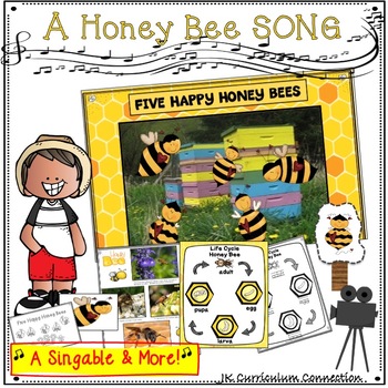 Preview of Five Happy Honeybees Song & Activities