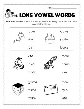 Long Vowel Words *Mark & Circle* by Callie's Creations | TpT