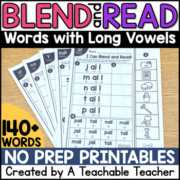 Long Vowel Worksheets | Blending & Reading Words with Long Vowel Teams
