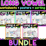 Long Vowel Worksheets Bundle - Long A, E, I, O, U