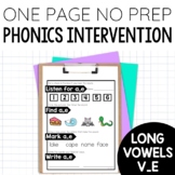 Long Vowel Worksheets CVCe vowel consonant-e Phonics Inter