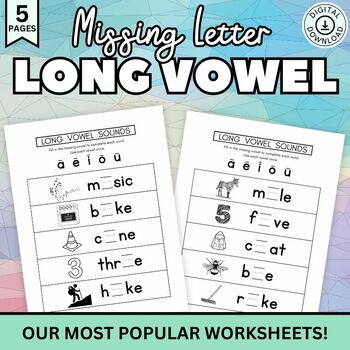 Long Vowel Worksheets, Missing Vowel, Handwriting, Vowel Homework ...