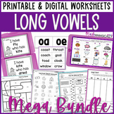 Long Vowel Worksheets, Word Sorts, Assessments DIGITAL & P