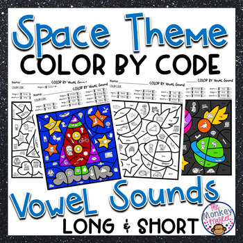 Preview of Long Vowel and Short Vowel Worksheets | Color by Code Phonics