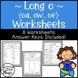 Long Vowel o Spelling Patterns (oa, ow, oe) Worksheets