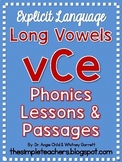 Long Vowel vCe/final silent e Explicit Phonics Lessons and