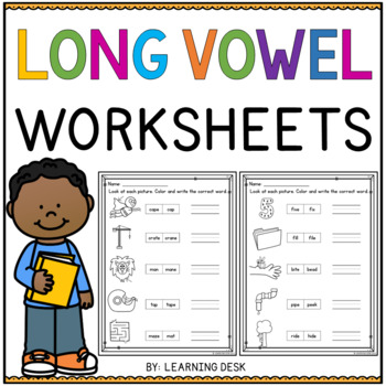 Preview of Long Vowels Worksheets First Second Grade Phonics