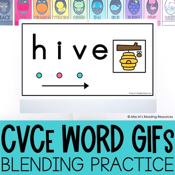 Preview of Long Vowels CVCe Words Slides for Blending CVCe Words | Digital Resource