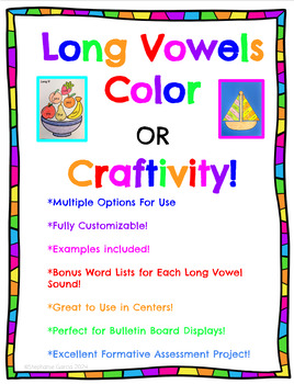 Preview of Long Vowels Craftivities & Center Activities -Multiple Options for Use!