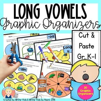 Preview of Long Vowels Graphic Organizers | Cut-and-Paste | K-1