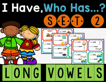 Preview of Long Vowels Rhyming - I Have, Who Has? Set 2