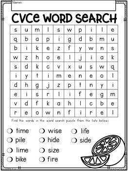 Long I CVCE Words No Prep Phonics Printables by Tweet Resources | TpT