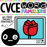 Long O CVCE Words No Prep Phonics Printables with Color Posters