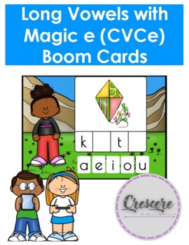 Preview of Long Vowels Magic e CVCe Boom Cards