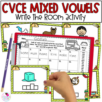 Preview of Long Vowels - CVCE - Magic E - Write the Room - Phonics Review