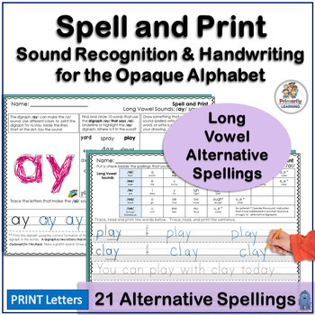 Preview of Long Vowels Spelling Activities & Printing Practice Science of Reading Aligned