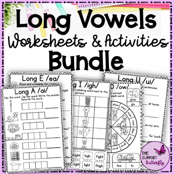 Preview of Long Vowels | Vowel Teams | Magic E Worksheets and Activities Bundle